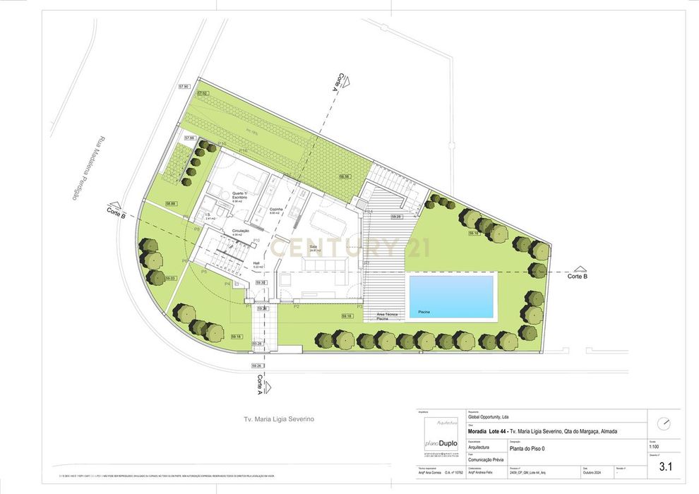 Terreno com projeto aprovado para moradia moderna na Charneca da Capar