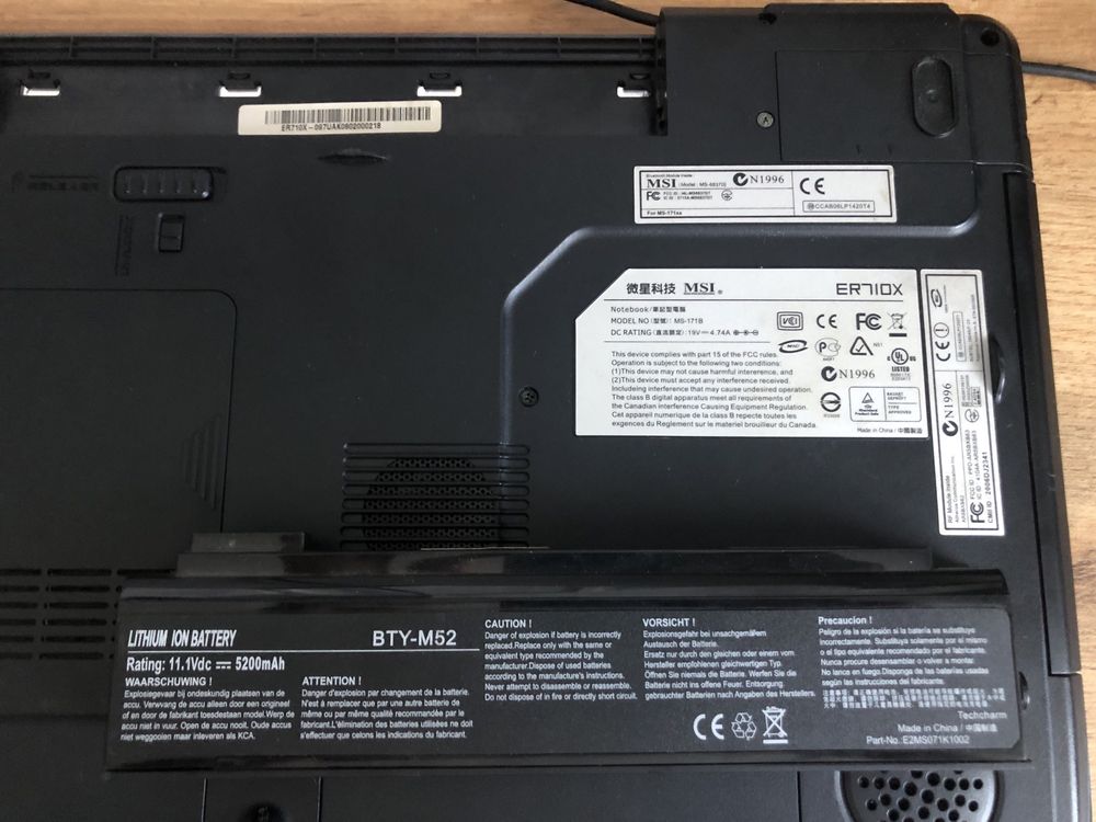 Ноутбук MSI в робочому стані: 1 600 грн. - Ноутбуки Київ на Olx
