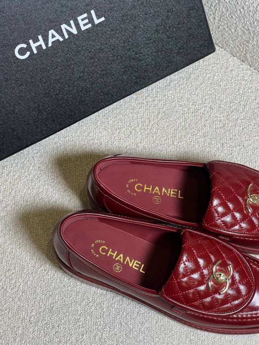 Бургунді/ бордові шкіряні лофери Chanel! Розмір 39,40! Розпродаж 70%