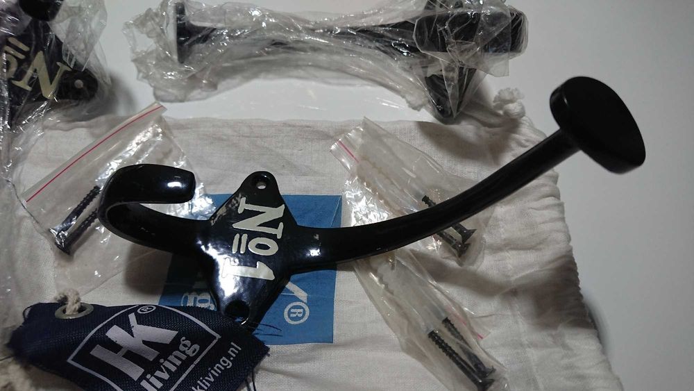 Stalowe haczyki industrialne retro HK Living, 3 komplety (Hygge)