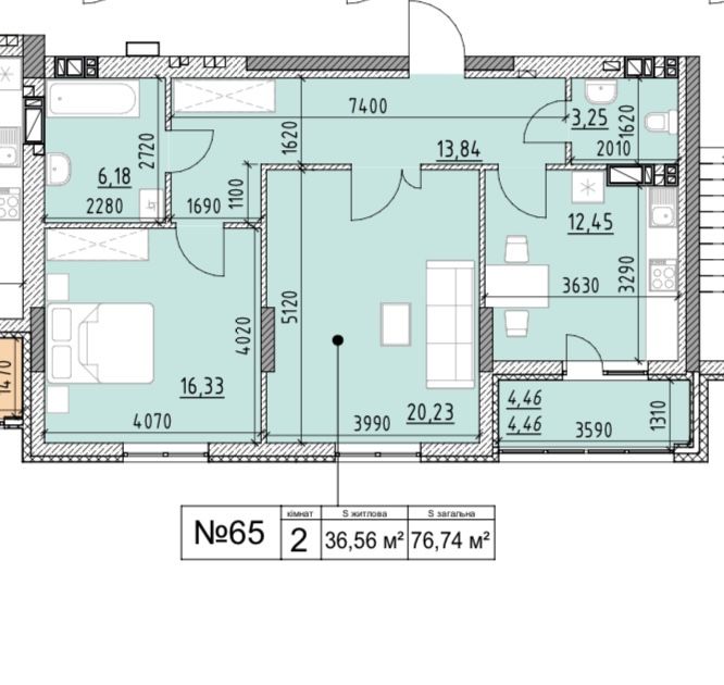 2-rooms apartment apartment by the address st. Rudnenska (area 77 m²) - Atlanta.ua - photo 2