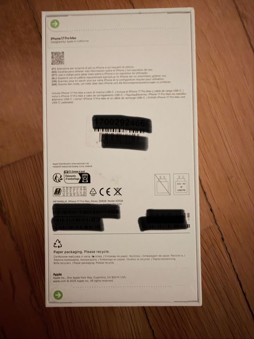 *NOVO* Iphone 17 PRO MAX - 256 GB - Silver