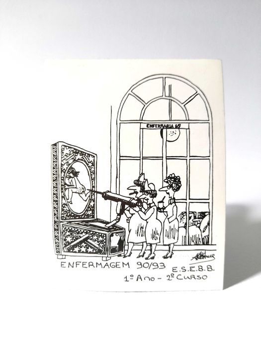 Autocolante Vintage Anos 90 Raro Curso de Enfermagem Coleção