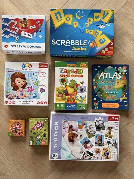 Zestaw gier puzzle, atlas świata 5-8 lat