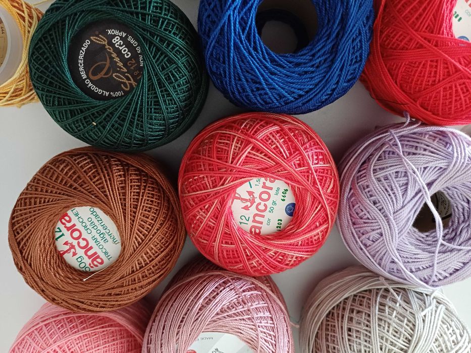 Linhas de croché e de bordar