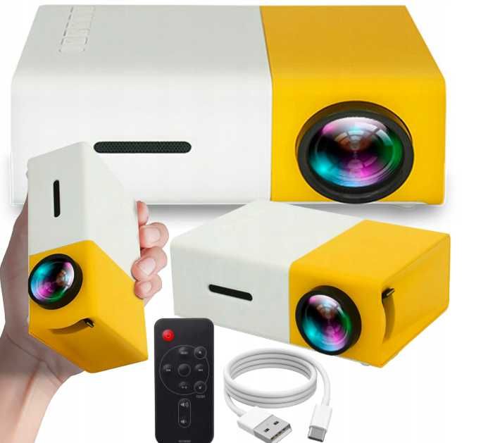 Projektor Rzutnik Przenośne Kino Domowe Mini LED Full HD USB Do Filmów