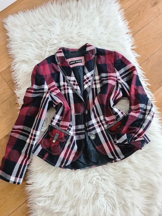Garry Weber L 40 XL 42 żakiet marynarka w kratę na święta Wigilie