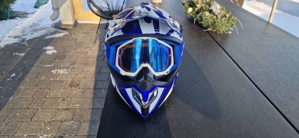 Kask Mtb Enduro Cross+ gogle XL