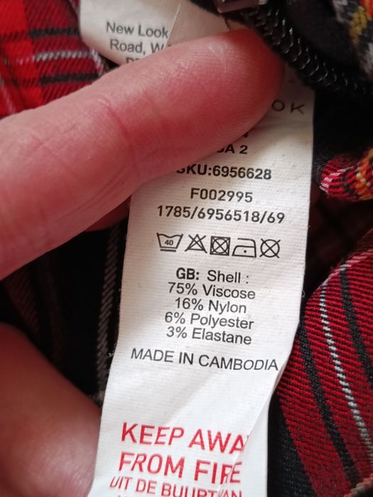 Legginsy New Look r. 34 (XS) – krata, elastyczne, wysoki komfort, suwa