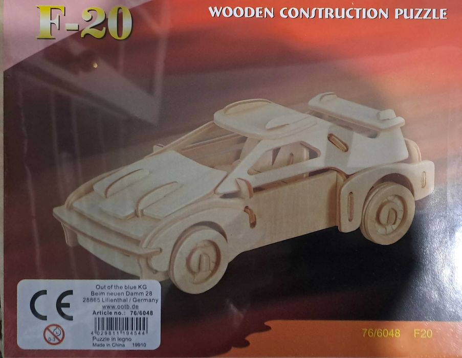 2 Puzzles de construção em madeira