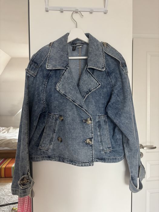 Jeansowy oversize trench H&M