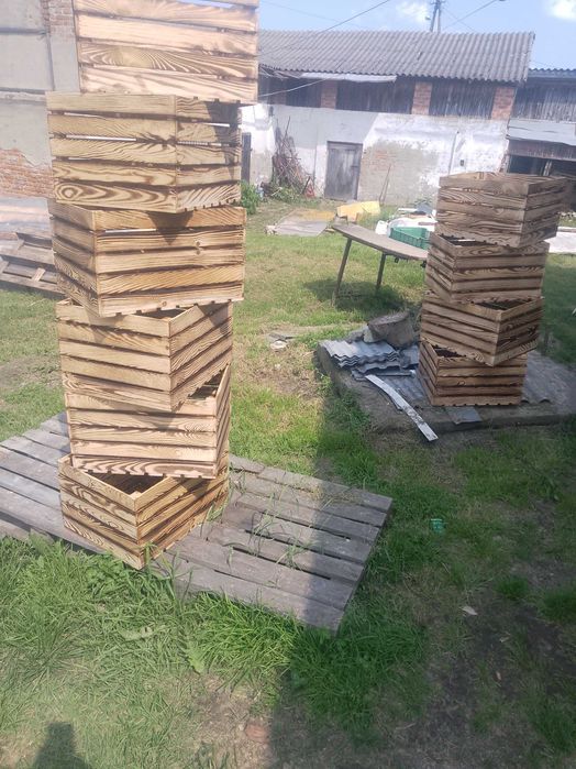 Skrzynki drewniane opalane