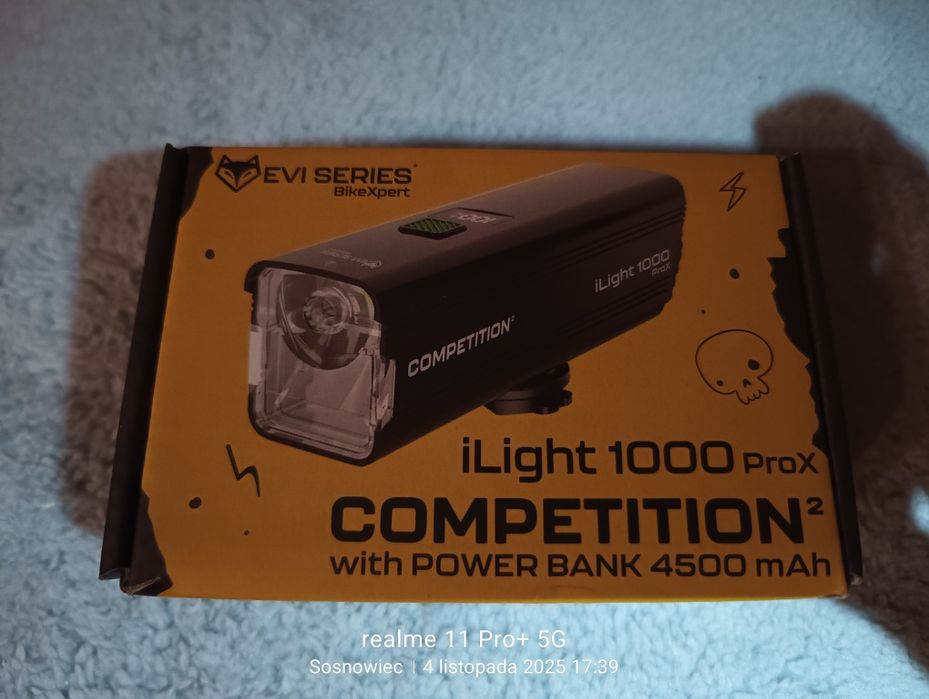 Lampka rowerowa na kierownicę iLight 1000 proc,usb-c