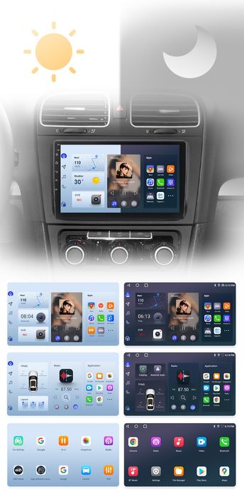 Rádio 9" android Volkswagen Golf 6 WIFI GPS 2/32 GB Novo