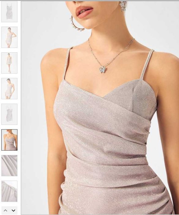 vestido rosa claro brilho