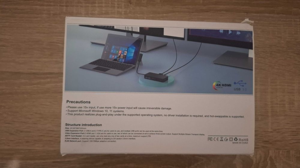 Stacja dokująca Surface Dock Triple Displays Dual 4K HDMI+VGA 12-w-1