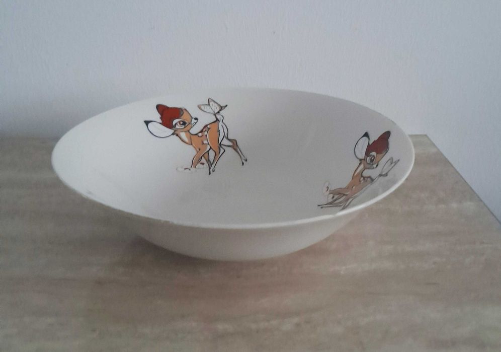 Bambi- miseczka porcelanowa -PRL i miseczka porcelanowa róże