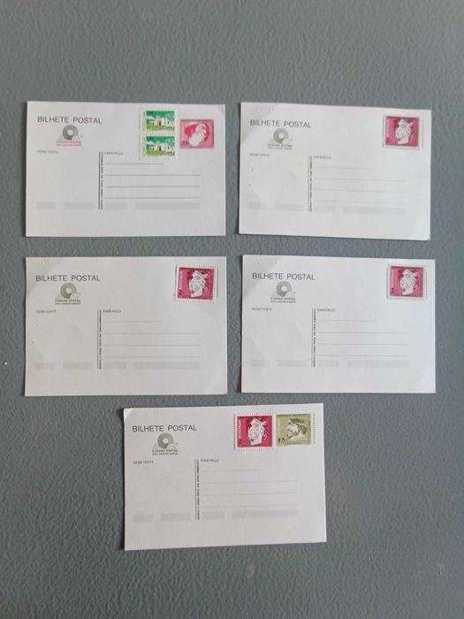 Bilhetes postais e envelopes selados portugueses novos
