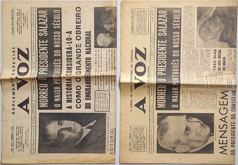 Vários Jornais Revistas e Recortes sobre Salazar (LER DESCRIÇÃO)