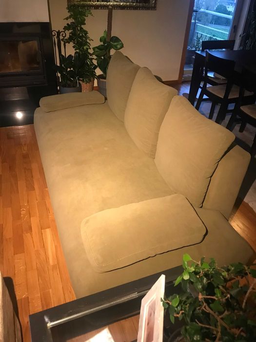 Sofá 3 Lugares Tecido Verde