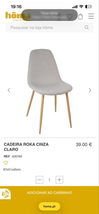 Cadeira Roka Cinza Claro
