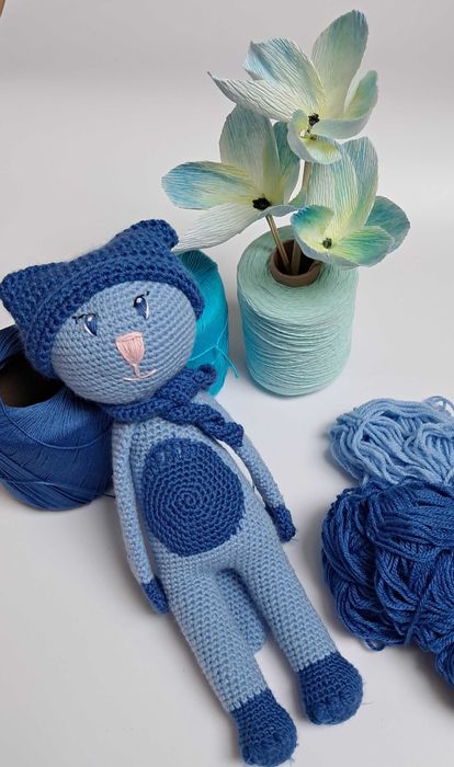 Kot i jeż szydełkowe maskotki amigurumi dla Pana Kuby