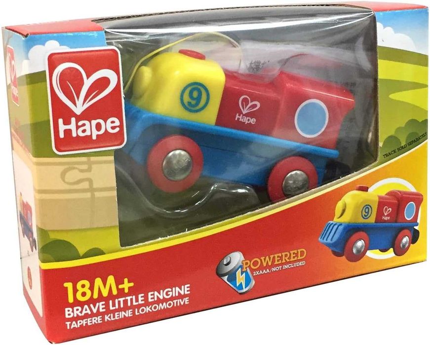 Hape Brave Little Engine Mała Kolorowa Lokomotywa Na Baterie