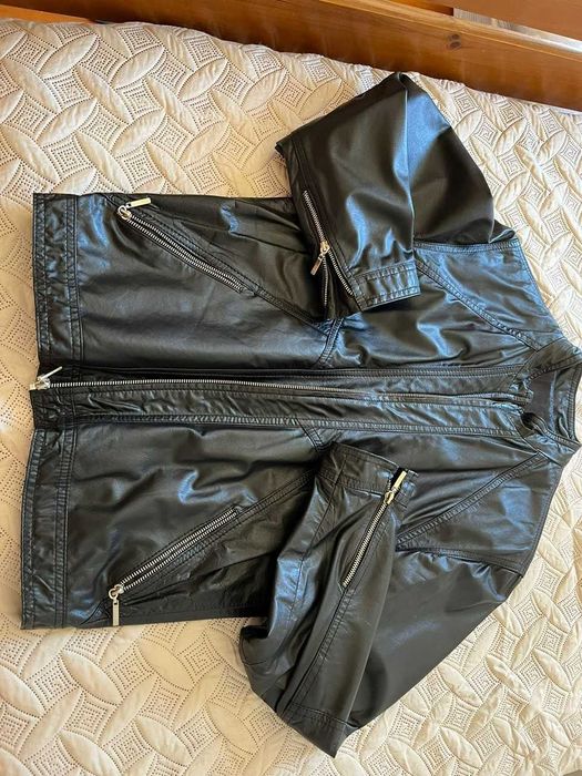 Casaco Preto de Couro Masculino, made in Buenos Aires