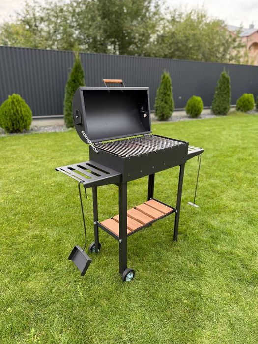 Мангал з кришкою для барбекю та решіткою для гриля метал 4 мм