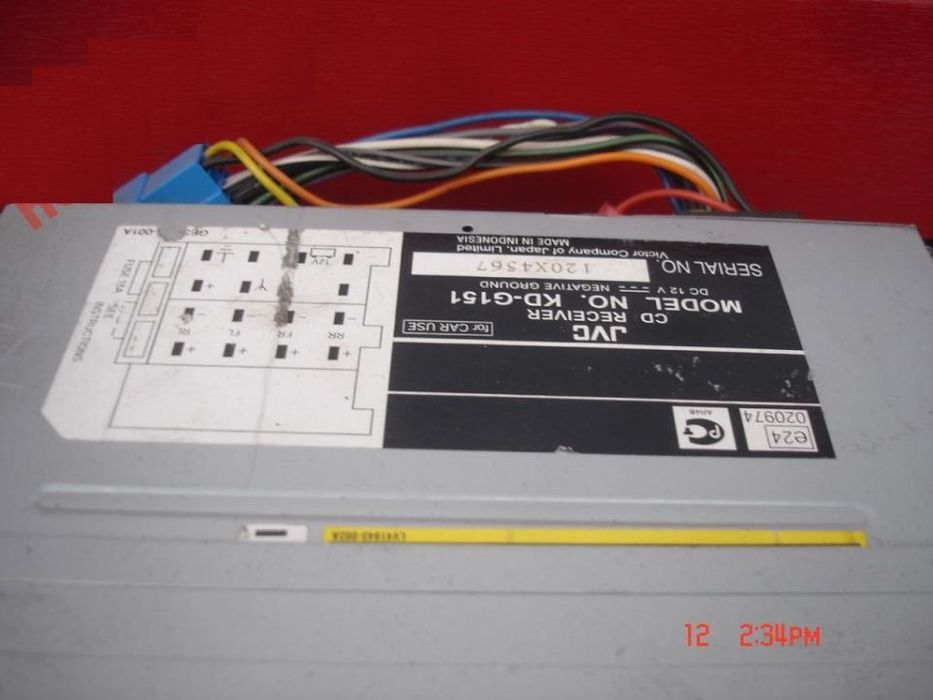 tył radia cd jvc kd-g151 dupa