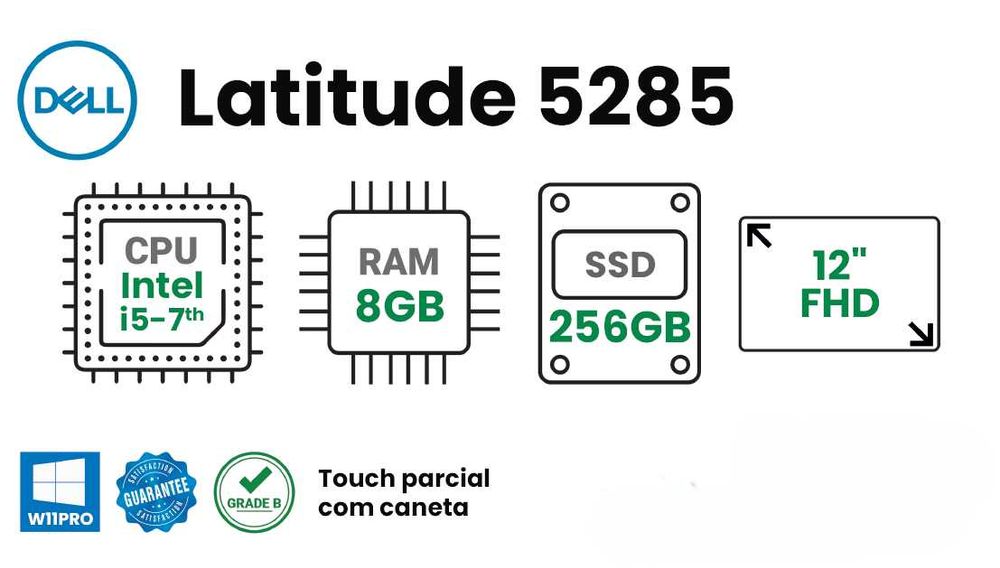 Dell Latitude 5285 i5-7ªGeração 12.5"