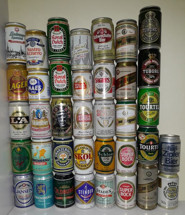Latas -Lotes de latas colecção de cerveja e "soft drinks"