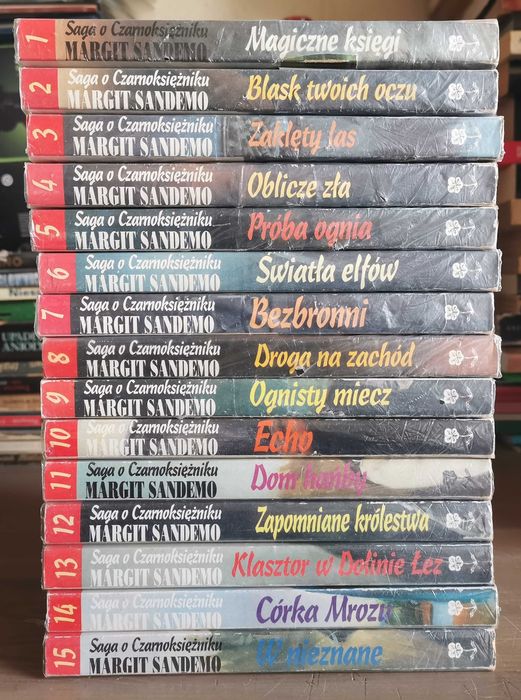 Margit Sandemo Saga o Czarnoksiężniku tom 1-15 komplet