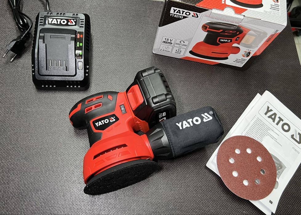 Шлифмашина эксцентриковая аккумуляторная Yato YT-82753 (без АКБ и ЗУ)