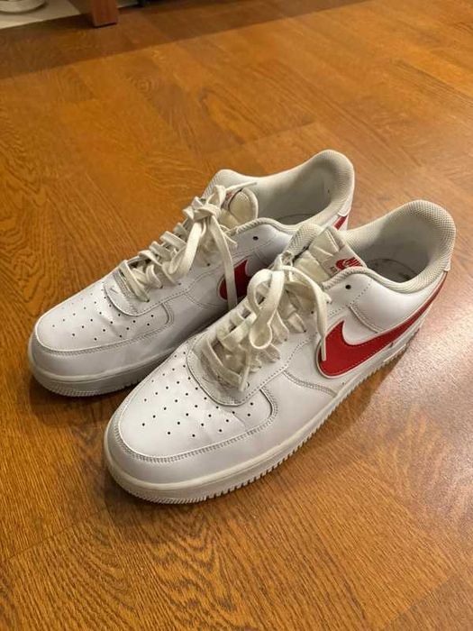 Buty Nike Air Force 1 White Red Sneakers 48.5