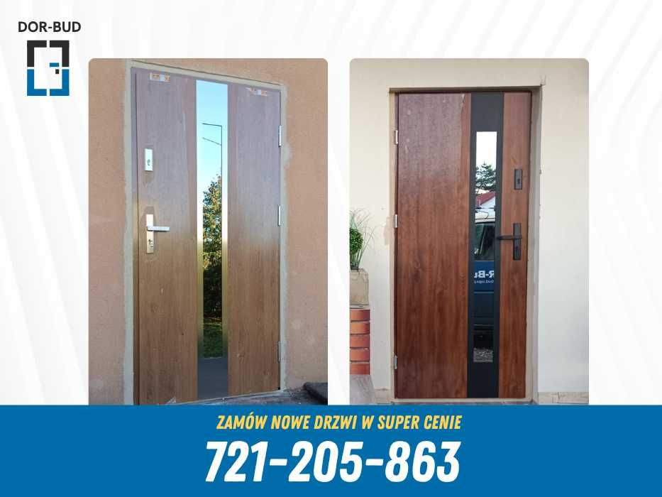 Wejściowe drzwi zewnętrzne z montażem do mieszkania AKUSTYCZNE bloki