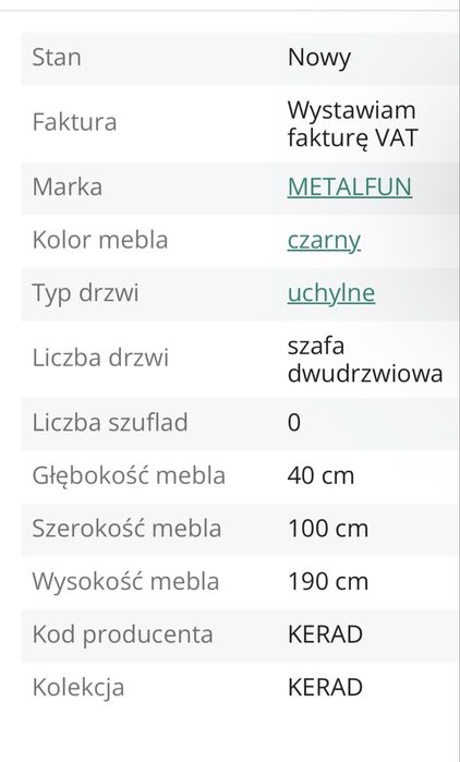 Szafa industrial
