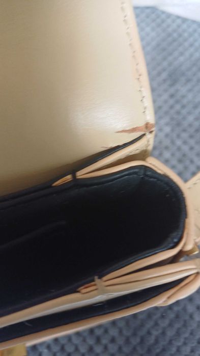 Beżowa skórzana torebka Saint Laurent YSL Solferino Small Satchel