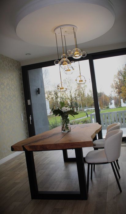 Stół dębowy monolit masywny 80 mm grubości stolarz żywica epoksydowa