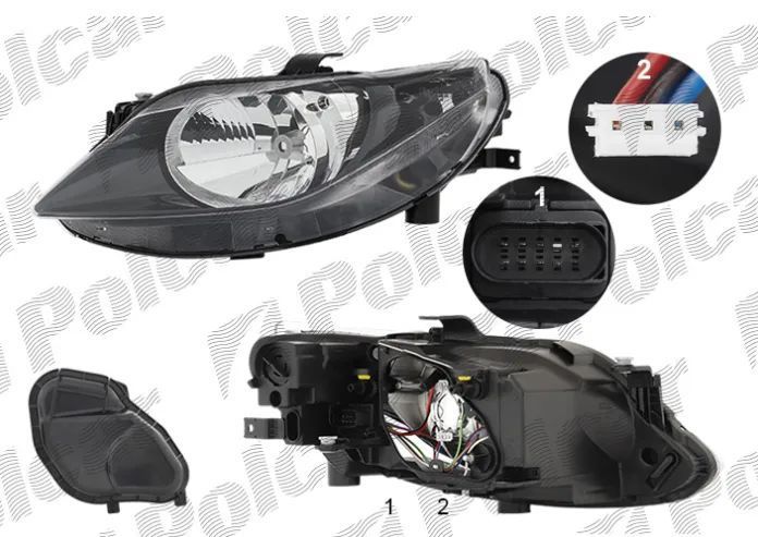 Faróis Farol frente H4 Seat Ibiza 6J 2008 a 2012 6J1941022 6J1941021