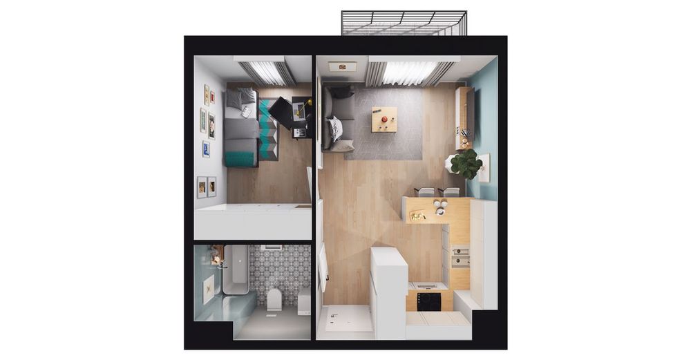 2-pokojowe mieszkanie 33m2 + balkon