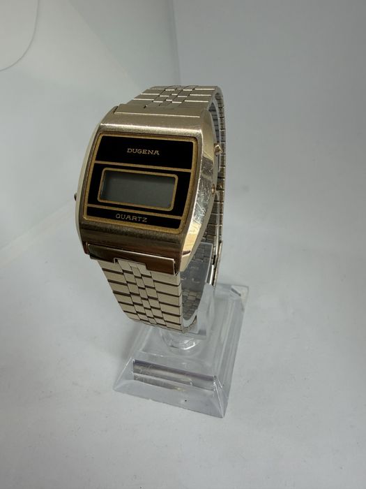 Zegarek męski Dugena LCD Quartz Japan vintage uszkodzony