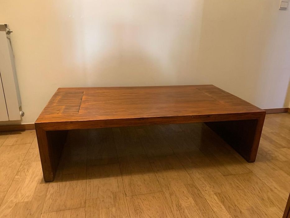 Conjunto Mesa de Centro e Consola em Madeira Exotica