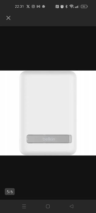 Powerbank Belkin BPD004BTWT BoostCharge Magnetic Wirelees 5000mAh Biał