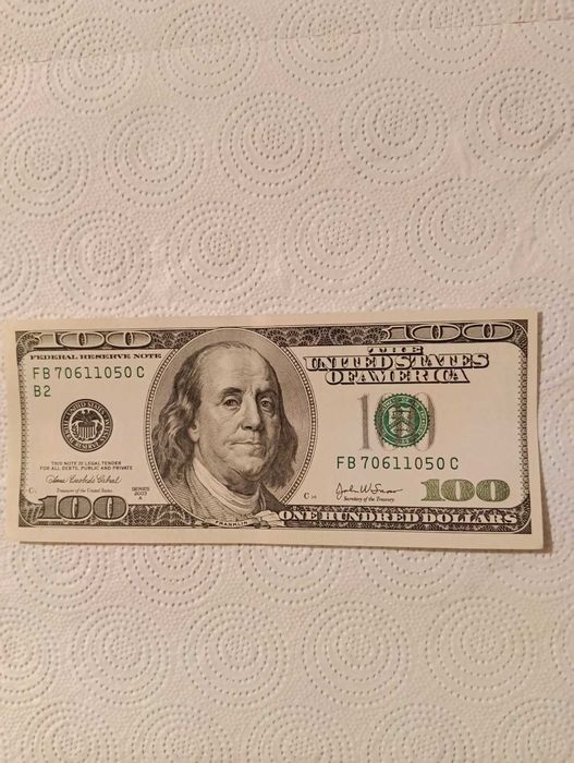 banknot kolekcjonerski 100 dollars