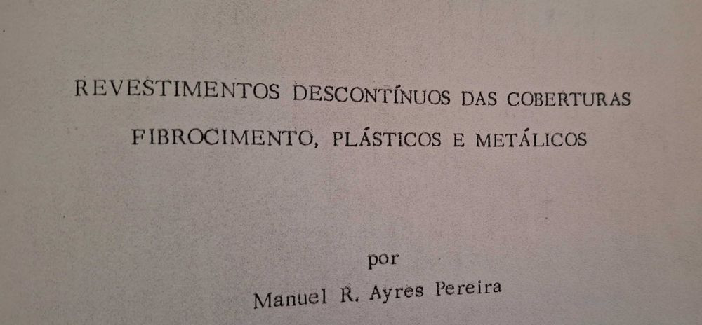 Revestimentos descontínuos das coberturas fibrocimento plástico.. LNEC