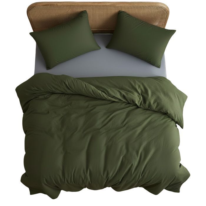 Duvet Cover Set - Tufted Microfiber - 200x220 Green, 2x80x80