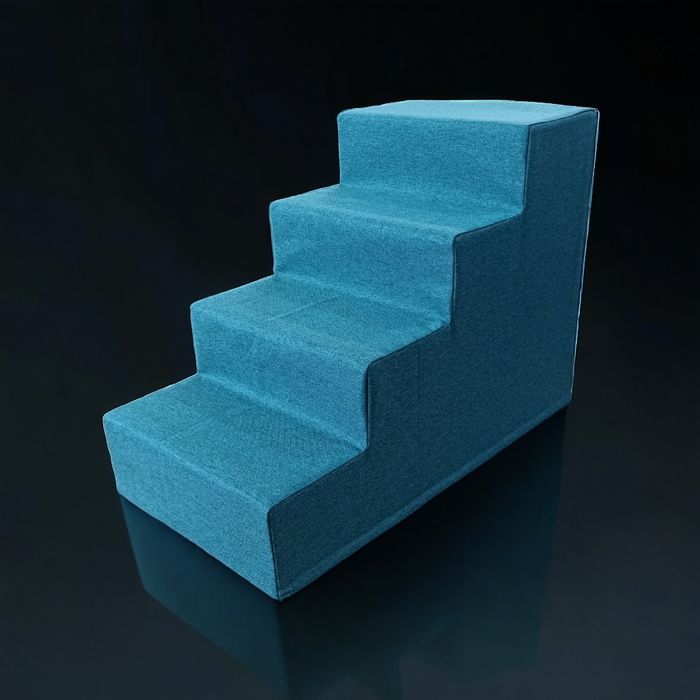 Лестница прикроватная для животных , цвет бирюза, на 4 ступени