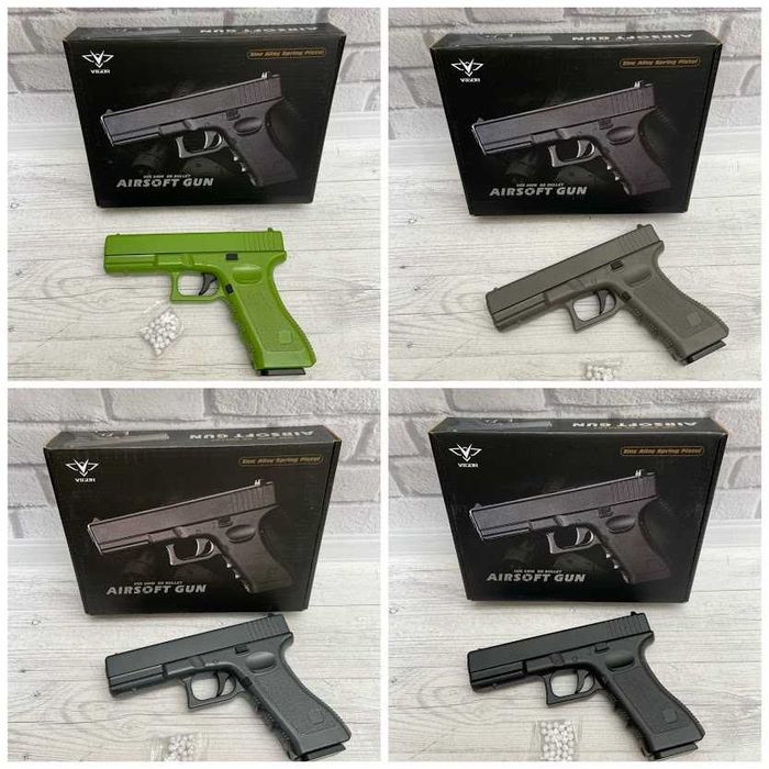 Дитячий металевий пістолет Глок 17 Glock Vigor V20 метал кульки 6 мм