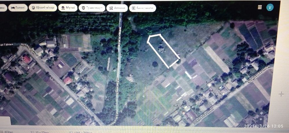 Ділянки під забудову 0,3506 га. с.Леськи по